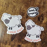 Bosquejo de oveja - Love Ewe - Pegatina 