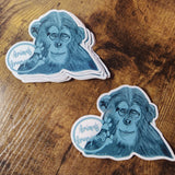 Chimpanzee Sketch - Sticker