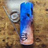 Giraffe Face - Blue Orange Tumbler (Made to Order)