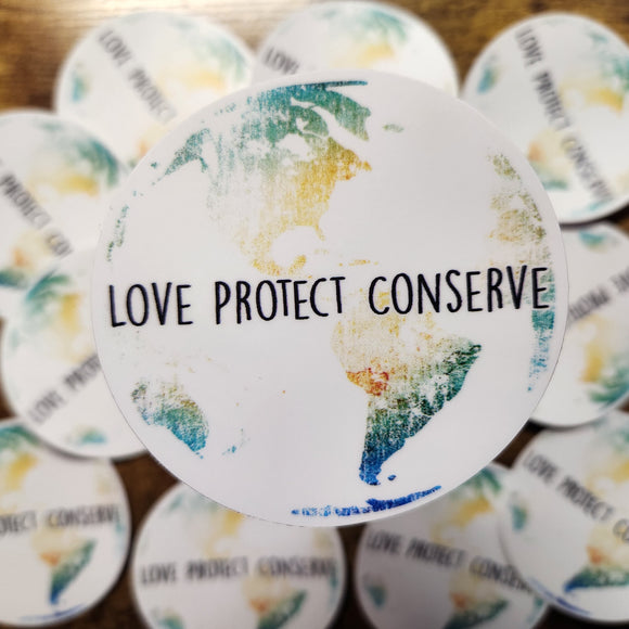 Amor Proteger Conservar el Mundo - Pegatina 