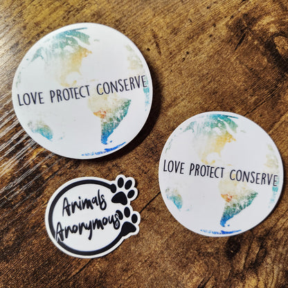 Love Protect Conserve World - Sticker