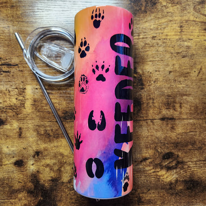 Keeper Mixed Paws Watercolor Tumbler (Made to Order)