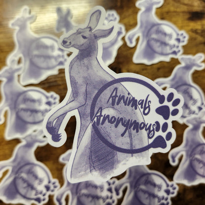 Kangaroo Sketch (Blue) - Sticker