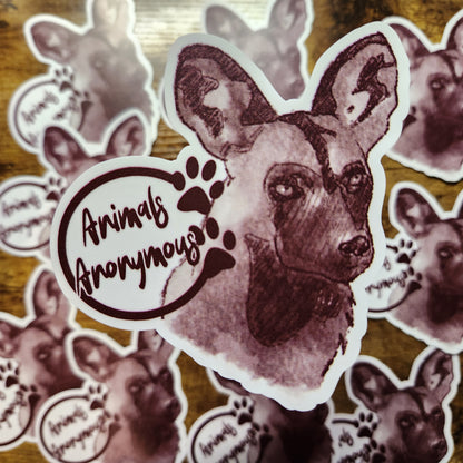 Painted Dog Sketch - Sticker
