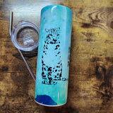 Snow Leopard - Aseguré ese candado - Vaso de acuarela azul (hecho a pedido)