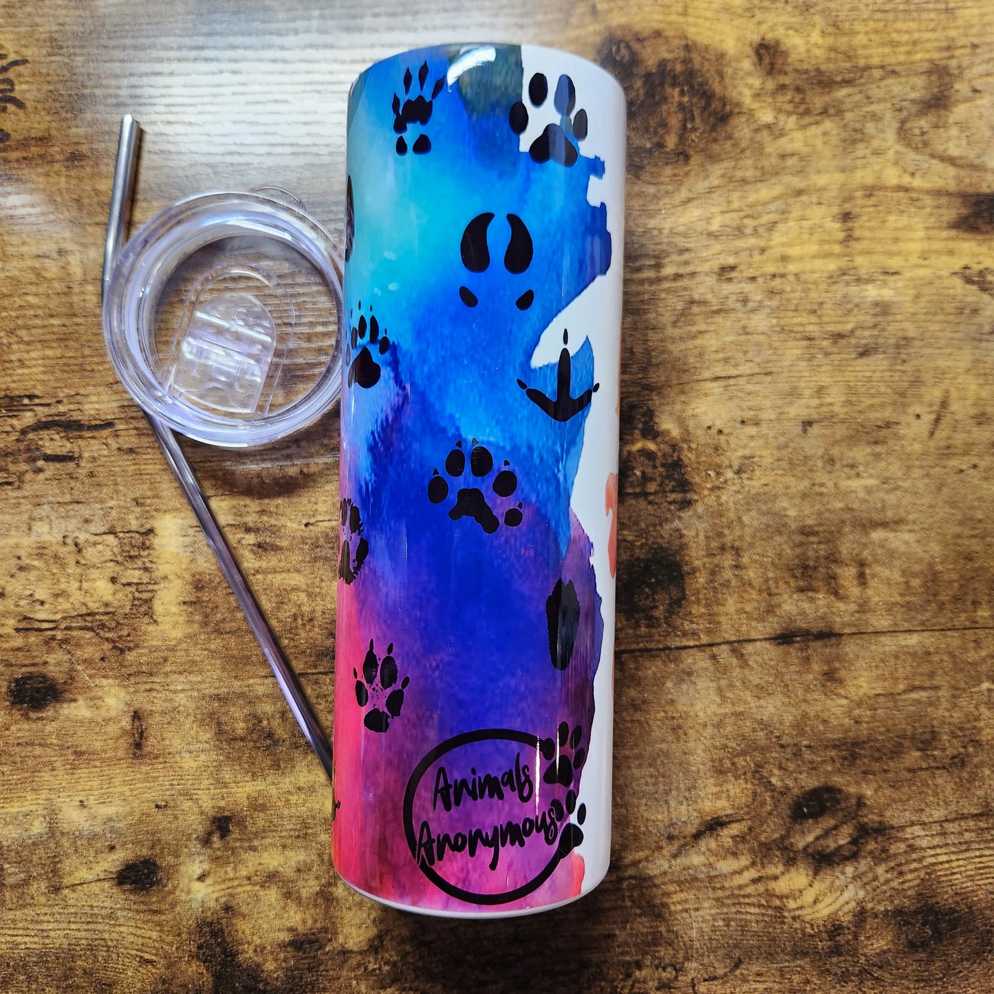 Zookeeper Mixed Paws Watercolor Tumbler (Made to Order)