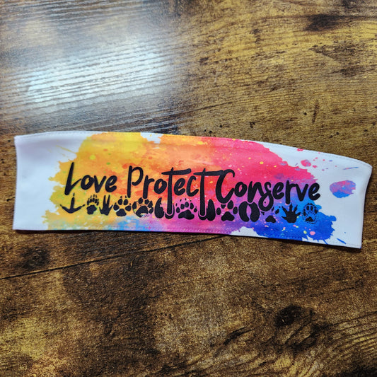 Diadema Love Protect Conserve Paw Print (hecha a pedido)