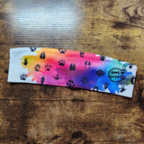 Diadema arco iris con estampado de patas (hecha a pedido)