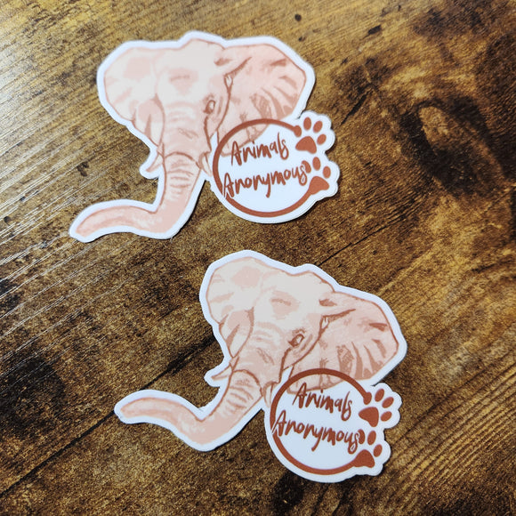 African Elephant Sketch - Sticker