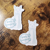 Alpaca Sketch Sticker (Light Teal) - Sticker