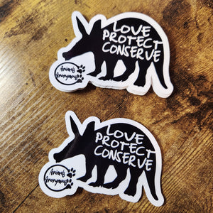 Aardvark Love Protect Conserve - Sticker