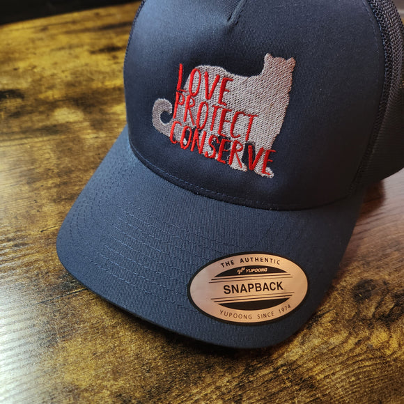 Custom Option Embroidery - Navy Snap Back Hat (Pre order)