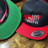 Custom Option Embroidery - Red and Black Snap Back Hat