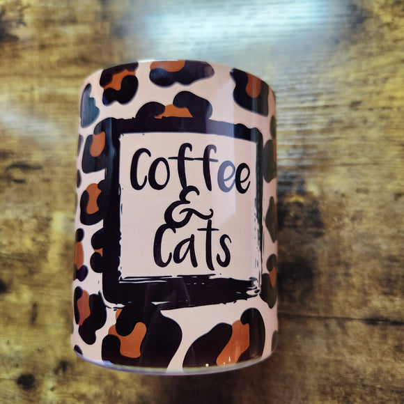 Café y Gatos - Taza de Acero Inoxidable