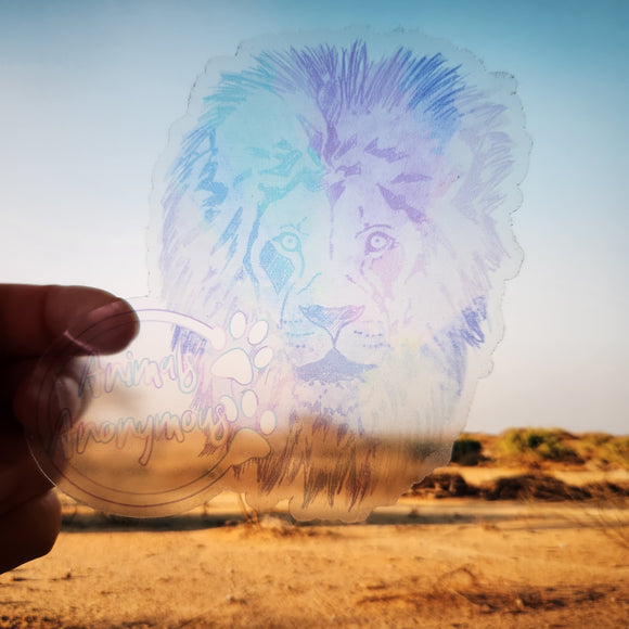 Lion Rainbow Sketch - Sticker CLEAR