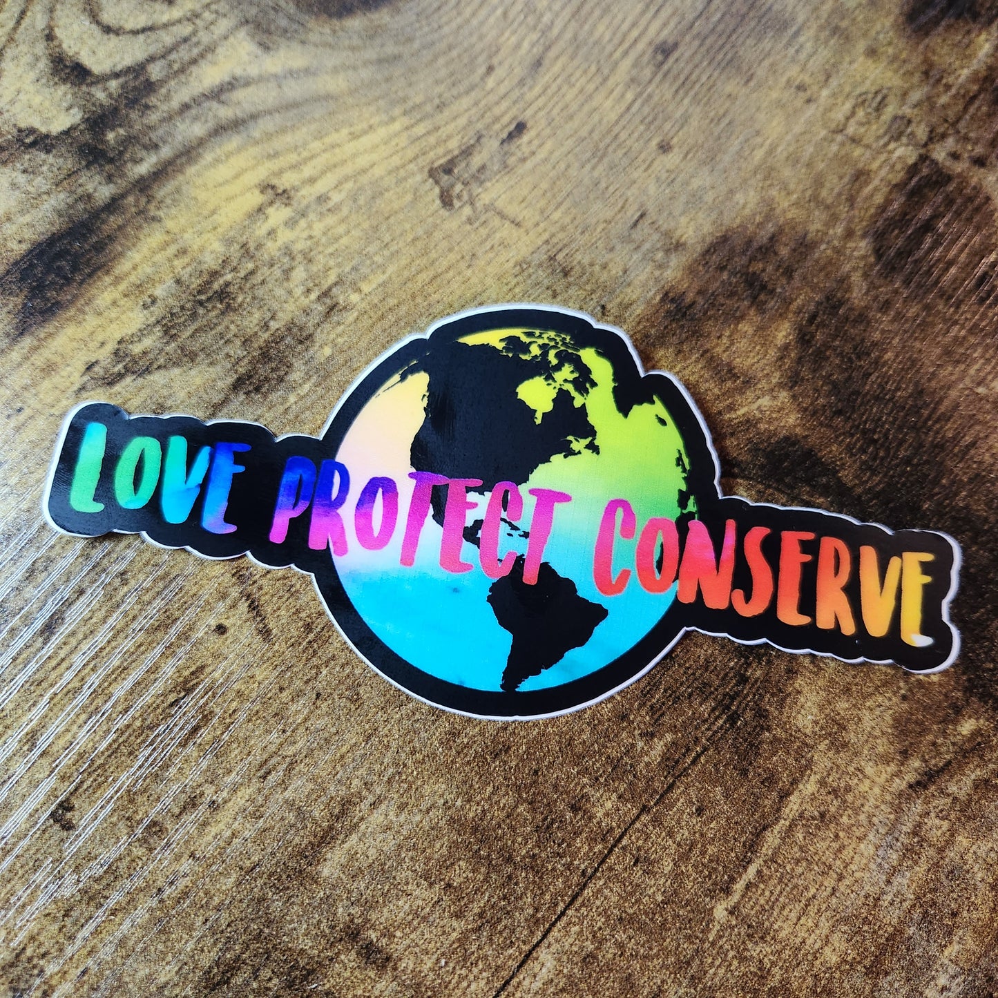 Love Protect Conserve Earth - Sticker CLEAR