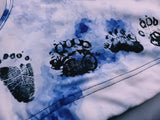Bear Paw Blue Watercolor Background Sports Bra