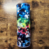 Cat Crazy - Cat Paws Bright Rainbow Tumbler (Made to Order)