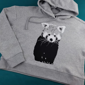 Red Panda Women's Hoodie (Modest Crop)
