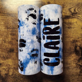 CUSTOM Name/Saying - Bear Paws Blue Watercolor Background Tumbler (Made to Order)