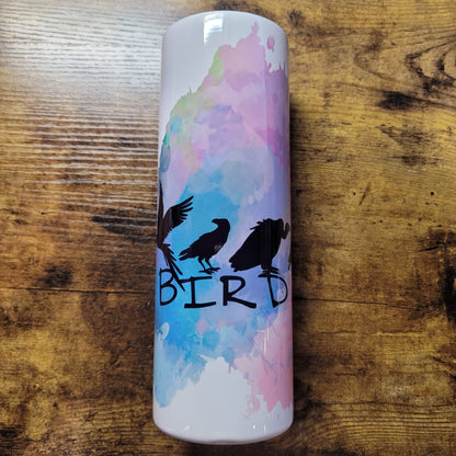 Bird Nerd - Vaso de acuarela arco iris (hecho a pedido)
