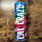 Cat Crazy - Cat Paws Bright Rainbow Tumbler (Made to Order)