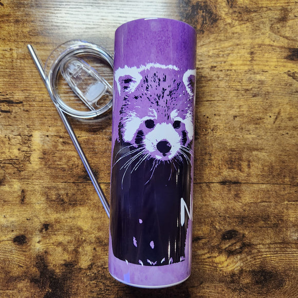 CUSTOM Name/Saying - Red Panda - Purple Tumbler (Made to Order)