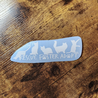 Cats - Rescue Foster Adopt - Vinyl Decal (Made to Order)