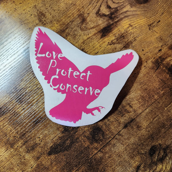 Owl - Love Protect Conserve - Vinyl Decal (Made to Order)