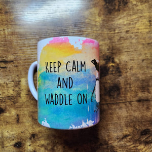 African Penguin - Keep Calm and Waddle on - Stainless Steel Mug