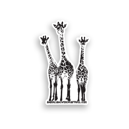 3 Giraffes - Sticker - Animals Anonymous Apparel