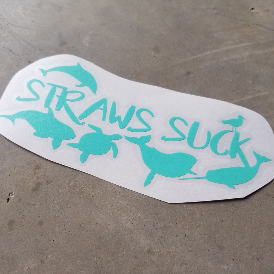 Straws Suck - Vinyl Decal - Animals Anonymous Apparel