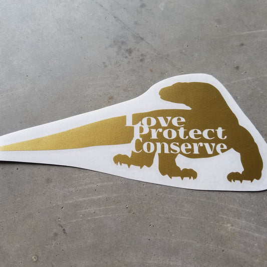 Komodo Dragon - Love Protect Conserve - Vinyl Decal - Animals Anonymous Apparel