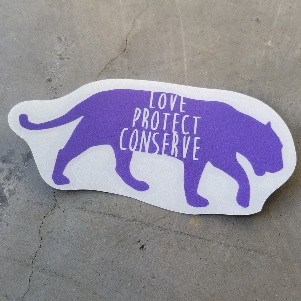 Jaguar - Love Protect Conserve - Vinyl Decal - Animals Anonymous Apparel
