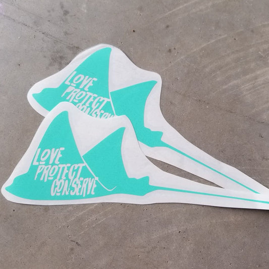 Stingray - Love Protect Conserve - Vinyl Decal - Animals Anonymous Apparel