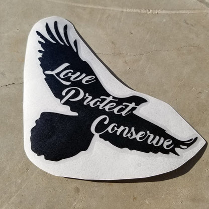 Eagle - Love Protect Conserve - Vinyl Decal - Animals Anonymous Apparel
