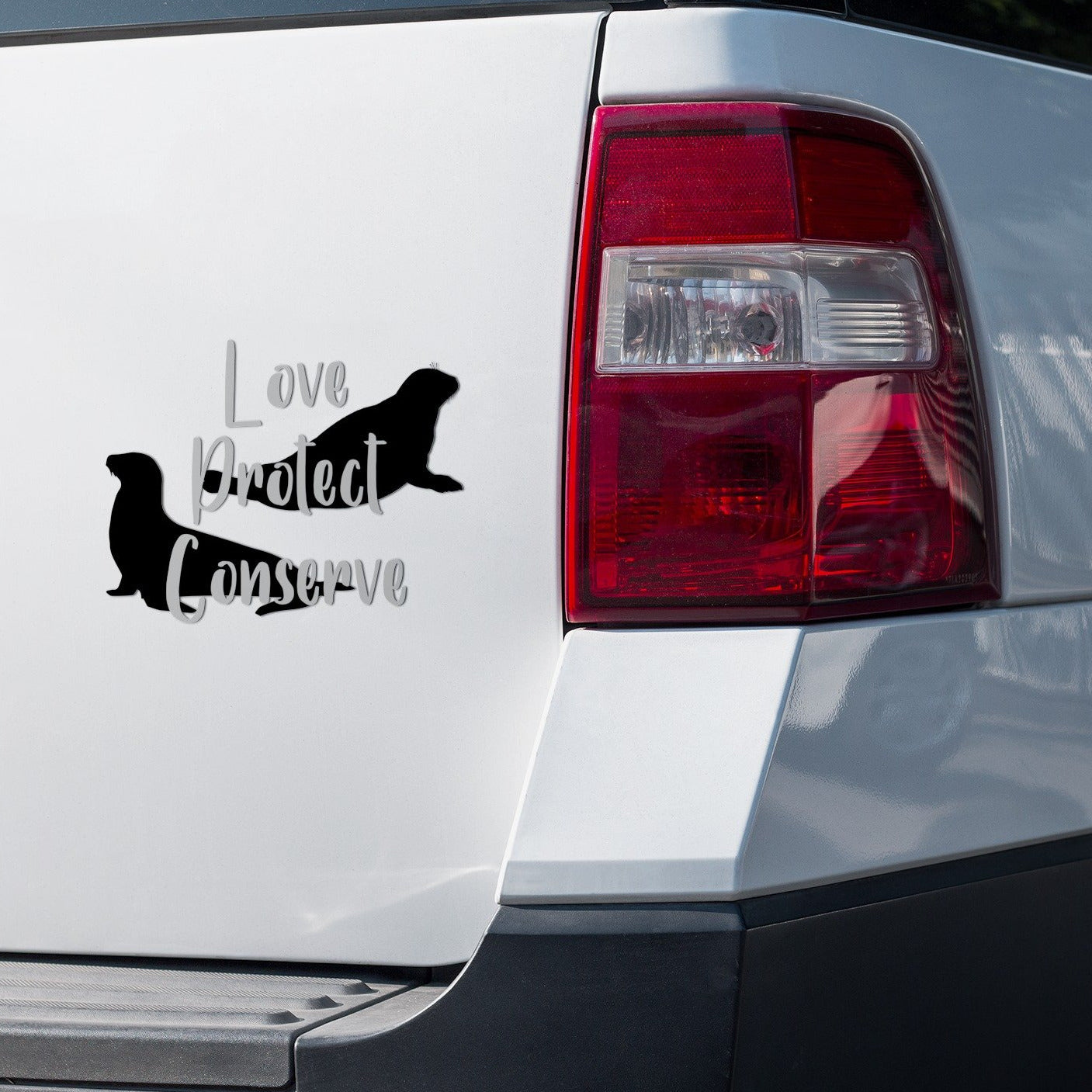 Seal and Sea Lion - Layered Love Protect Conserve - Vinyl Decal - Animals Anonymous Apparel