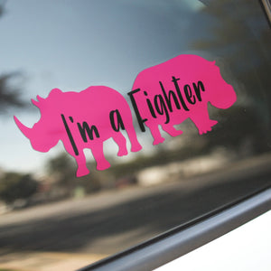 I'm a Fighter - Rhino and Hippo - Vinyl Decal - Animals Anonymous Apparel
