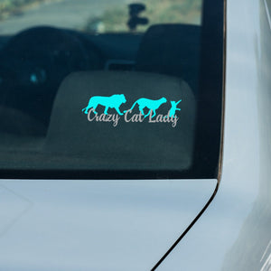Crazy Cat Lady - Lion Cheetah Cat - Vinyl Decal - Animals Anonymous Apparel