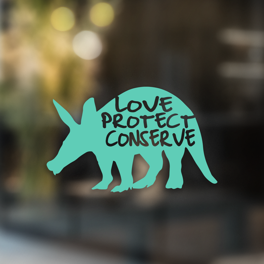 Aardvark Love Protect Conserve - Decal - Animals Anonymous Apparel