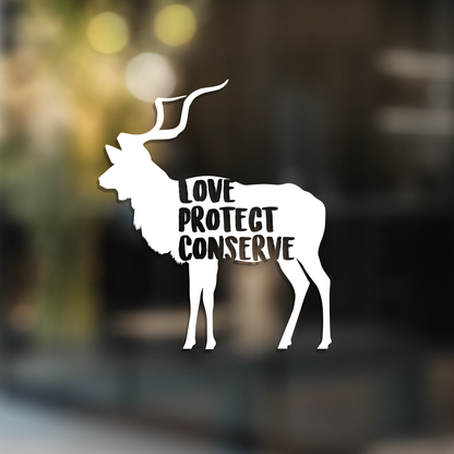 Addax Love Protect Conserve - Decal - Animals Anonymous Apparel