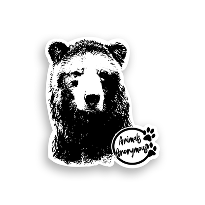 Brown Bear Face - Sticker - Animals Anonymous Apparel