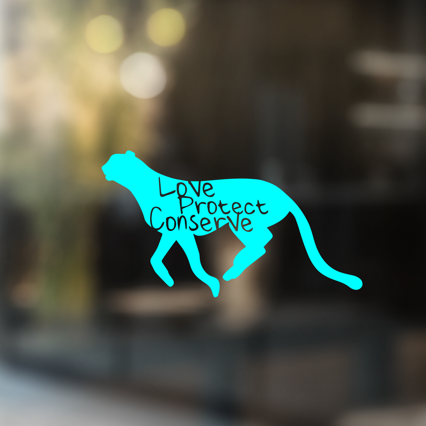 Cheetah - Love Protect Conserve - Vinyl Decal (Made to Order)