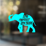 Elephant - Love Protect Conserve - Vinyl Decal (Made to Order)