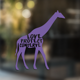 Giraffe - Love Protect Conserve - Vinyl Decal - Animals Anonymous Apparel