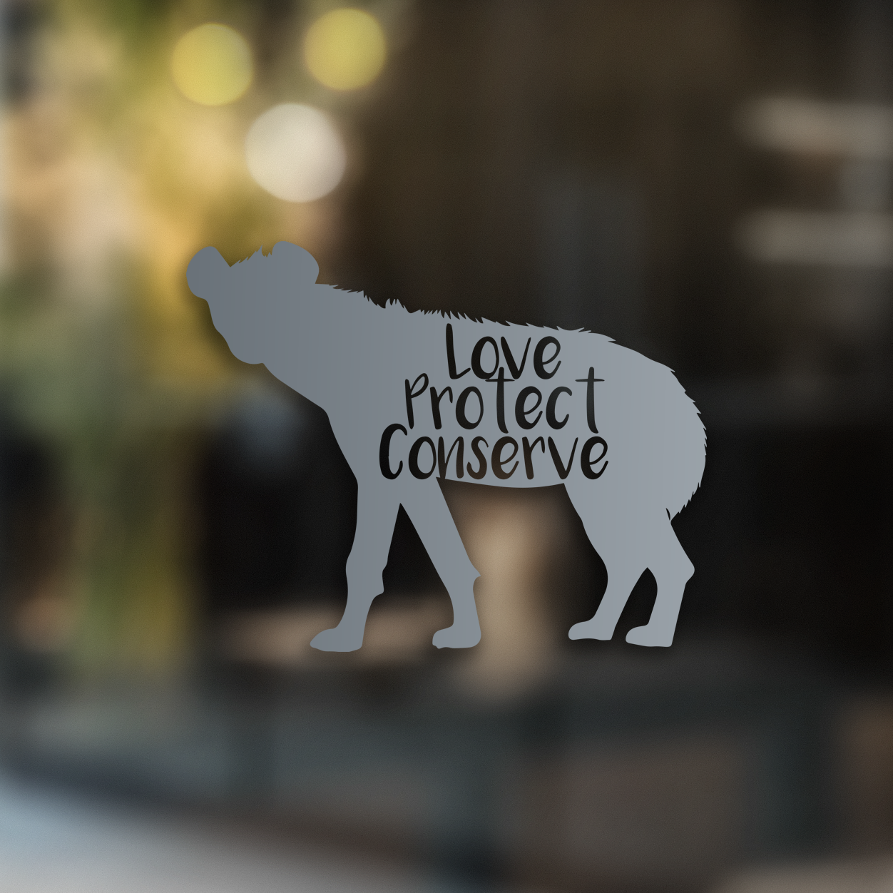 Love Protect Conserve Hyena - Decal - Animals Anonymous Apparel