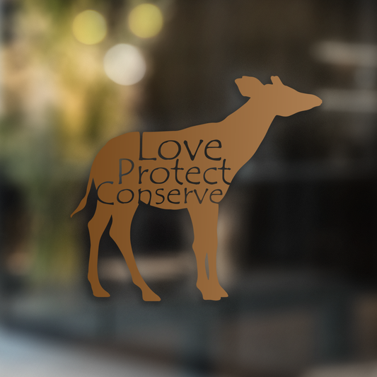 Love Protect Conserve Okapi - Decal - Animals Anonymous Apparel