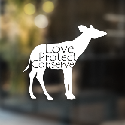 Love Protect Conserve Okapi - Decal - Animals Anonymous Apparel