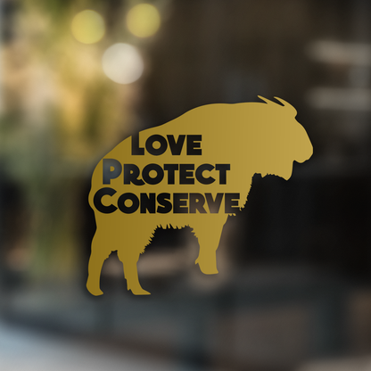 Love Protect Conserve Takin - Decal - Animals Anonymous Apparel