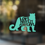 Love Protect Conserve Snow Leopard - Decal - Animals Anonymous Apparel